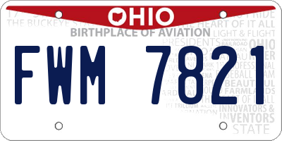 OH license plate FWM7821
