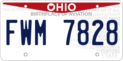 OH license plate FWM7828