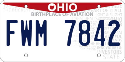OH license plate FWM7842