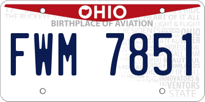 OH license plate FWM7851