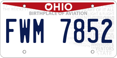 OH license plate FWM7852