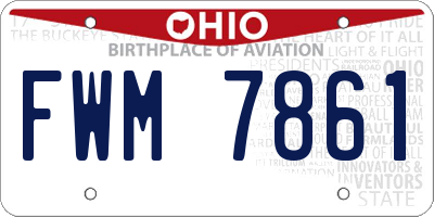 OH license plate FWM7861