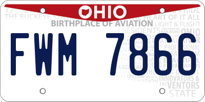 OH license plate FWM7866