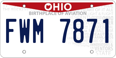 OH license plate FWM7871