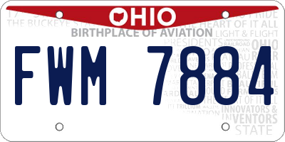 OH license plate FWM7884