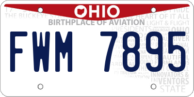 OH license plate FWM7895