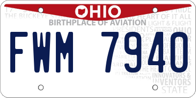 OH license plate FWM7940