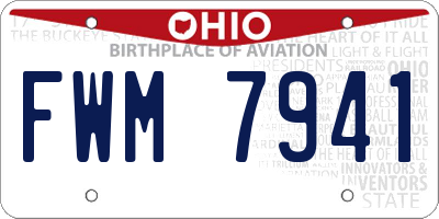 OH license plate FWM7941
