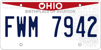 OH license plate FWM7942