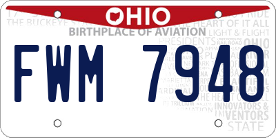 OH license plate FWM7948