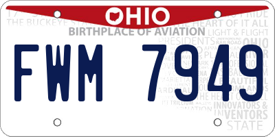 OH license plate FWM7949
