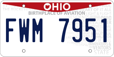 OH license plate FWM7951