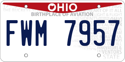 OH license plate FWM7957
