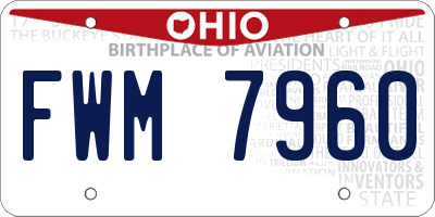 OH license plate FWM7960