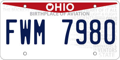 OH license plate FWM7980