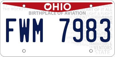 OH license plate FWM7983