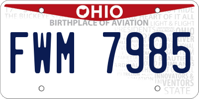OH license plate FWM7985