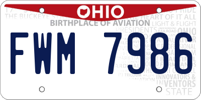 OH license plate FWM7986