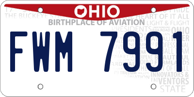 OH license plate FWM7991