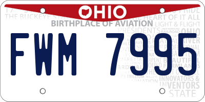 OH license plate FWM7995