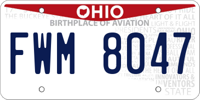 OH license plate FWM8047