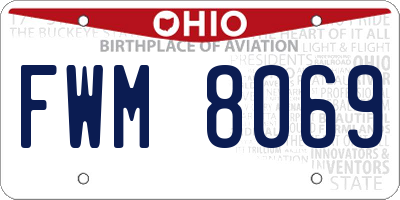 OH license plate FWM8069