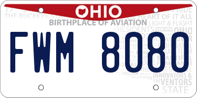 OH license plate FWM8080