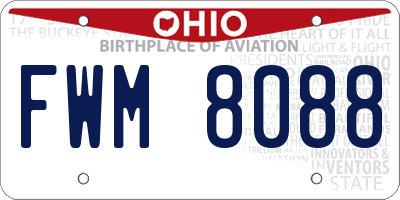 OH license plate FWM8088