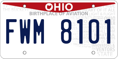 OH license plate FWM8101
