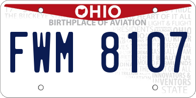 OH license plate FWM8107