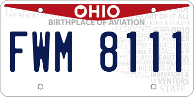 OH license plate FWM8111