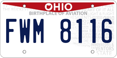 OH license plate FWM8116