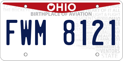OH license plate FWM8121