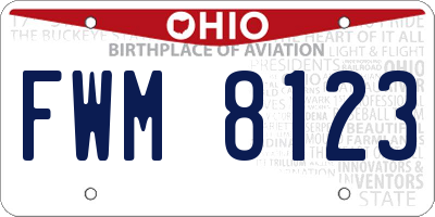 OH license plate FWM8123