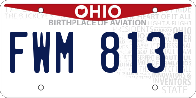 OH license plate FWM8131