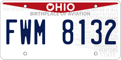 OH license plate FWM8132