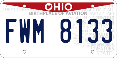 OH license plate FWM8133