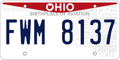 OH license plate FWM8137