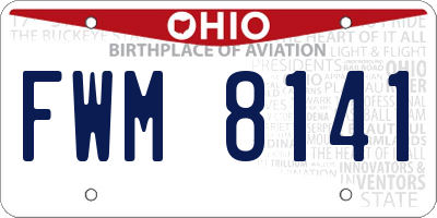 OH license plate FWM8141