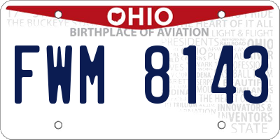 OH license plate FWM8143