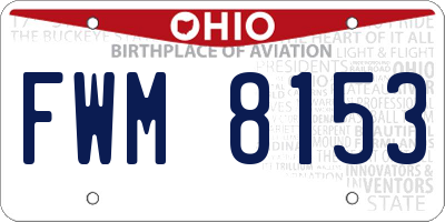 OH license plate FWM8153