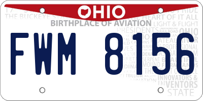 OH license plate FWM8156