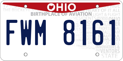 OH license plate FWM8161