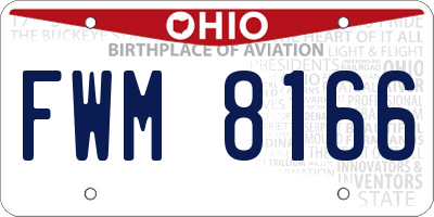 OH license plate FWM8166