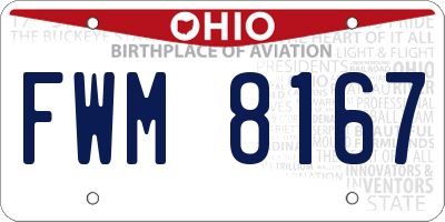 OH license plate FWM8167