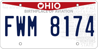OH license plate FWM8174
