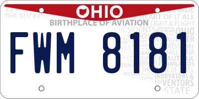 OH license plate FWM8181
