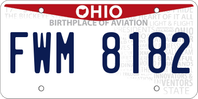 OH license plate FWM8182