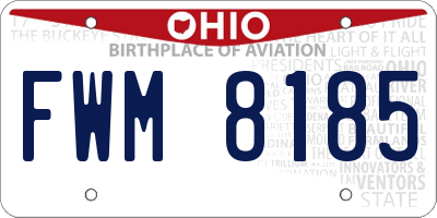 OH license plate FWM8185