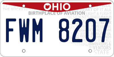 OH license plate FWM8207